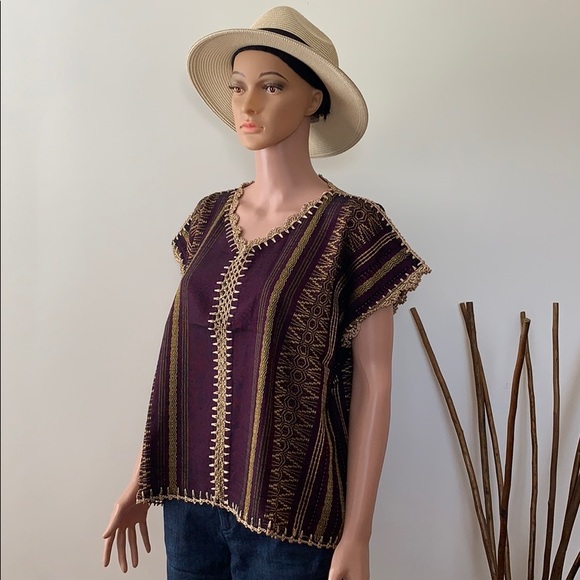 Mexican Tunic Made on a Treadle Loom. Hippie-Boho. - Picture 6 of 8